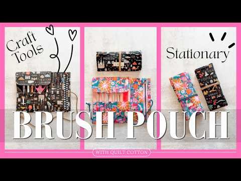 An Easy To Make Quilt Cotton Brush/Pen/Tool Pouch With Zipper Pocket From Miss Freckles - Tutorial!