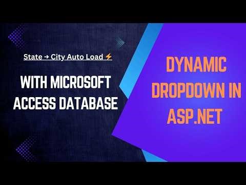 ASP.NET Dependent Dropdown (State & City) using MS Access | Step-by-Step Tutorial 🔥
