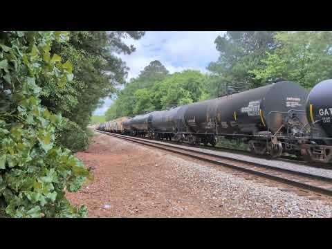 CSX 740 leads a BIG south bound mixed freight across Whitfield Street in Fayetteville 5/24/2026