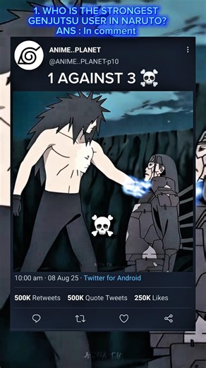 MADARA 1 AGAINST 3 ☠️ #naruto #madara #anime