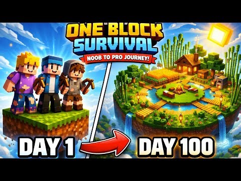 Minecraft One Block Challenge | Day 1 to Day 100 Survival! 😱 #minecraft