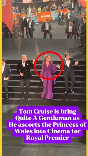 Tom Cruise is being Quite a Gentlemaning as escorts Princessi of Wales into Cinema for royal Premier