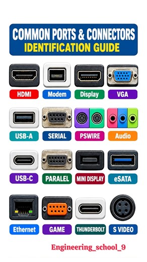 Common Computer Ports & Connectors Explained | HDMI, USB, VGA, Ethernet, Audio & More⚡️⚙️