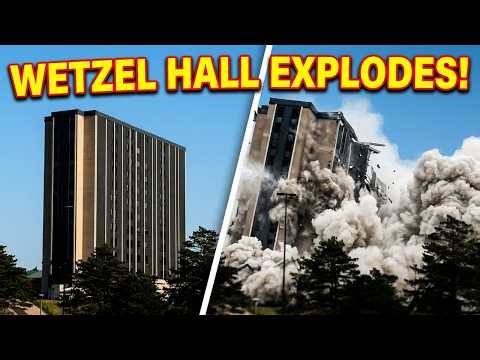 Watch The Moment Wetzel Hall Exploded and crashed Into Dust | Full building Explosive Demolition