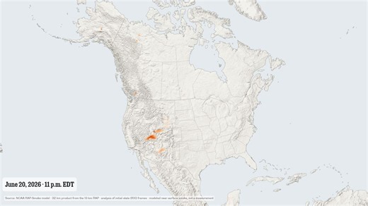 I tweaked my smoke map simulation to show all of North America and expanded it to the entire summer to date. This uses the initialization frame of the RAP forecast model's 32 km near-surface smoke… | Stephen Stirling