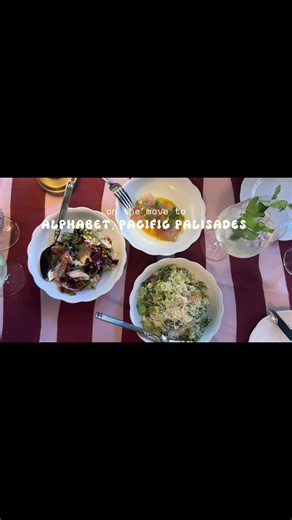 Palisades Village reopening celebration!! ♥️ We celebrated at Alphabet @h.wood Group newest spot in the heart of the village 🥖🧈✨ Lunch is served, what we ordered: ◽️Bashford Spritz (Hugo) ◽️Warm Baguette & Butter ◽️Hamachi Crudo ◽️Beets & Burrata ◽️Rotisserie Chicken Caesar Wrap ◽️Caesar Salad ◽️French Fries ◽️Caramel Swirl Sundae (MUST!!) We’ll be dreaming of the Sundae. Can’t wait to come back and try the chicken tenders and steak!! 🍨 #lafood #palisades #losangeles #lafoodie #lathingstodo