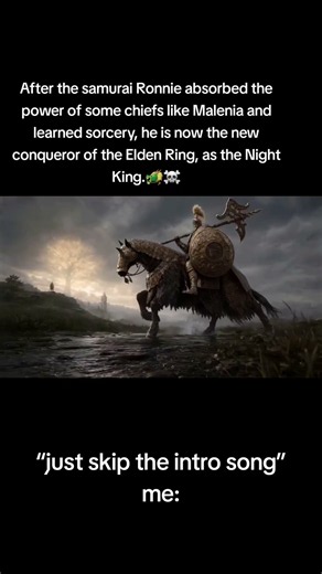 samurai Ronnie absorbed the power of some chiefs like Malenia and learned sorcery in elden ring