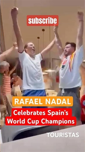 Rafael Nadal celebrates Spain 🇪🇸 victory at Fifa World Cup 2026 champion #nadal #fifa #worldcup