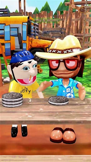 Jeffy & Jimmy, WHO HAS THE BIGGEST OREO 🍪😭 #shorts #3danimation #memes
