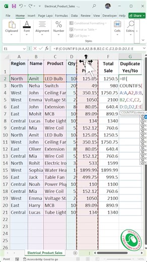 Excel Interview Question 😲 | Duplicate Rows 1 Formula से 🔥 COUNTIFS Trick #shorts #excel