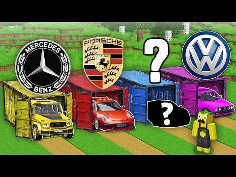 Which CONTAINER WITH BEST CAR BRANDS to CHOOSE in Minecraft ! SECRET CAR BASE !