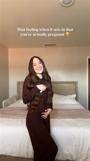 Madeline💗 on Instagram: "After the initial explosion of emotions you’ll have a moment when it sets in… 👶🏼👣🤍✨#pregnancy #1sttrimester #motherhood"