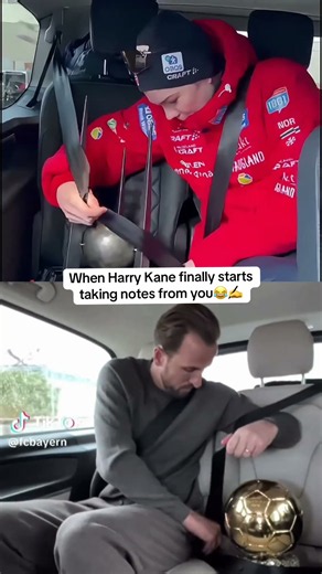 Different trophy, same parenting🔮😂 #fisnoco #wintersport #kane #ballondor