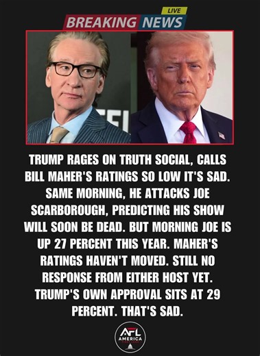 Trump Blasts Bill Maher's SAD Ratings on Truth Social, But the Real Numbers Say Otherwise