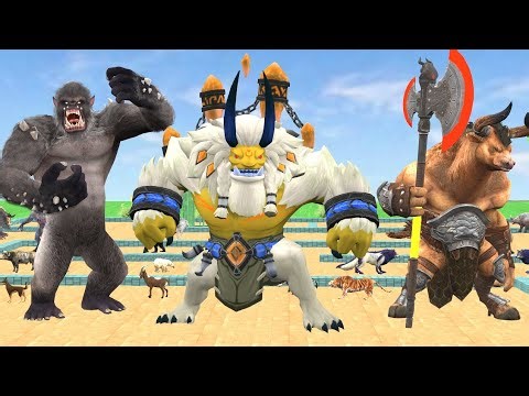 3 Giant Hero's vs Wild Animals Gameplay Animal Revolt Battle Simulator|Animal Doodles TV|Arbs