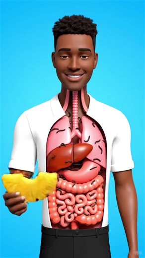 The Amazing Journey of Pineapple Inside your Body | 3D Animated Content #sciencefacts #fyp #pineapple #health #creatorsearchinsights