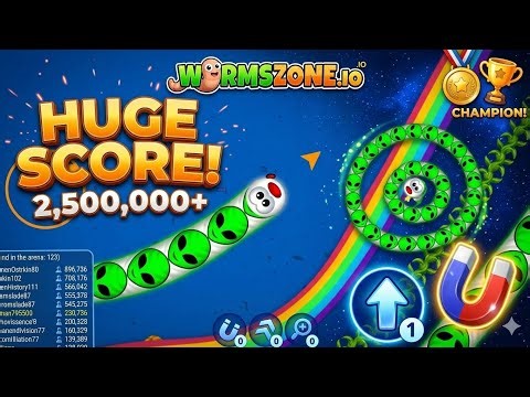 🏆 2,500,000+ SCORE! WormsZone.io Alien Skin Gameplay! 👽