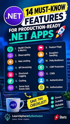 14 Must-Know Features for Production-Ready .NET Apps 🚀 #Shorts