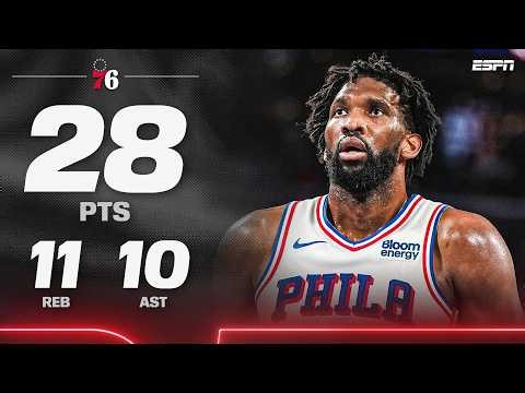 Joel Embiid drops a TRIPLE-DOUBLE in the 76ers’ win over the Bucks 🔥 | NBA on ESPN
