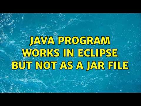 Java program works in Eclipse but not as a Jar file