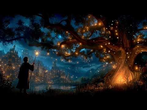 Magic Tree Healing You🌙 Relaxing Lake Waves & Wizard Ambience | Deep Sleep, Meditation, Soul Healing