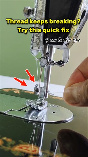 Thread keeps breaking? Fix it at home 🪛 #sewingmachinerepair #sewingmachineproblems #diyrepair