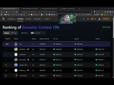 Biweekly Contest 194 | 2.5k rank | Live solving ( A, B & C )