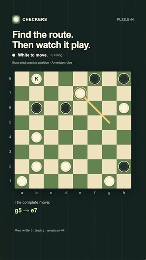 Find the route. Then watch it play. | Checkers #44