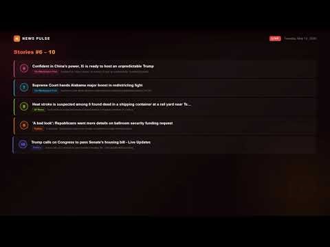 TOP 10 NEWS — Tuesday, May 12, 2026 | Daily World Update