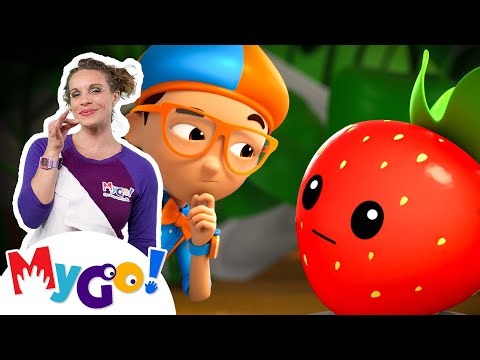 Blippi Knows Fruits & Veggies! | Blippi | MyGo! Sign Language for Kids | Educational Videos