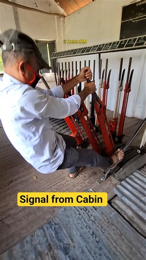 Interlock Track switching & Signal from Cabin Room. #signal #train #semaphore #shorts