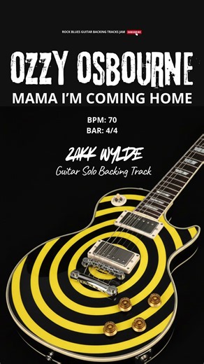 Ozzy Osbourne / Zakk Wylde - Mama I'm Coming Home - Guitar Solo Backing Track