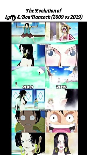 The Evolution of Luffy & Boa Hancock (2009 vs 2019) 😱❤️ #onepiece #luffy #shorts #anime #viral
