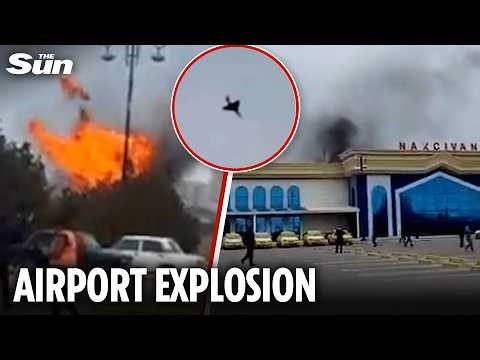 Moment Iranian suicide drone nosedives into airport as ANOTHER country is dragged into war