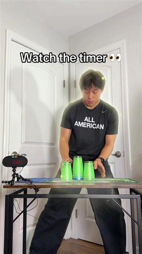 Timer wasn’t having it today😔 #cupstacking #sportstacking #speedstacking