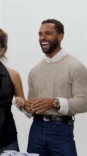 Careful around the eyes! -- The Emily in Paris cast immediately regrets playing Wing Pong