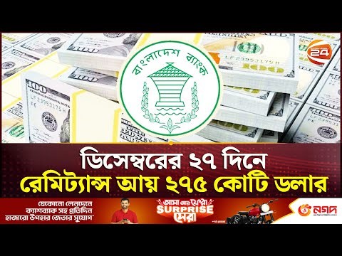 ডিসেম্বরের ২৭ দিনে রেমিট্যান্স আয় ২৭৫ কোটি ডলার | Remittance | Channel24