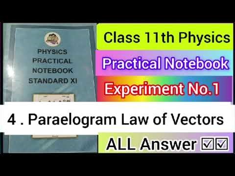 🔥 No. 4 Parallelogram Law of Vectors | Class 11 Physics Practical 🧪 Full Solution + Graph + Viva 💯
