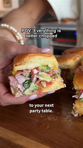 These Chopped Grinder Sliders are as fun to make as they are to eat! 🍔 🥪 You get a bit of everything in every single bite! Do sliders get any better than that? Click the link in the comments for the full recipe! 🔗 | Allrecipes