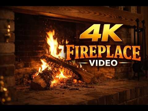 Cozy Fireplace 🔥 3 Hours | Crackling Fire Sounds for Sleep, Study & Relaxation | 4K Rustic Ambience