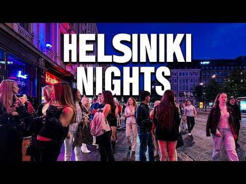 Helsinki After Dark 🌙 | Finland Nightlife Walking Tour 4K
