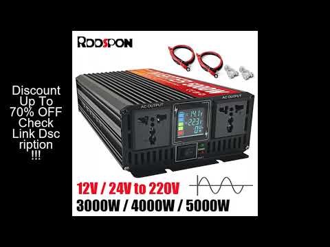 RDDSPON Pure Sine Wave Inverter 3000W 4000W 5000W Double Socket LCD Display DC 12V 24V To AC 220V Vo