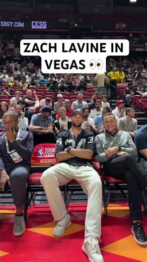 Zach LaVine here watching the Sacramento Kings while repping the Raiders in Vegas