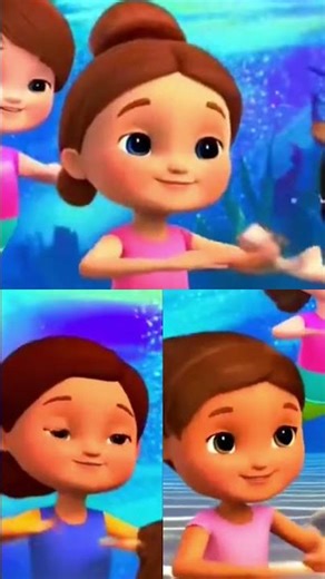 Synchronized Swimming Girls & Cartoon Fish Dance Underwater! #shorts