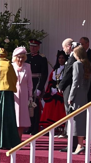 Watch Prince William's lowkey greeting vs Catherine's curtsy for Camilla | #yahoolifestyleau