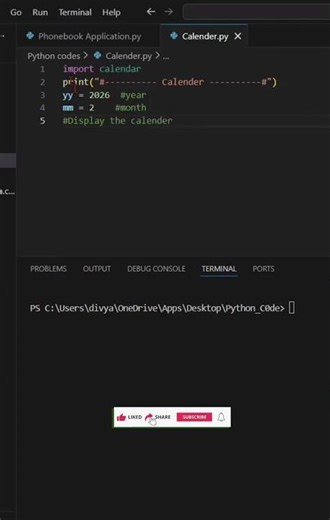 Python Calendar Trick 🤯#python #pythontutorial #pythonprogramming #programmin