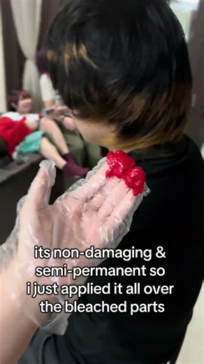 neon genesis evangelion inspired red cross hair dyeing & bleach!! by @eunuchcuts on instagram