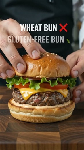 Gluten-Free Burger?! You’d Never Guess the Bun Is Gluten-Free 🤯#shorts #shortvideo