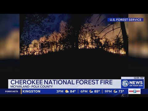 Crews battle fire in Cherokee National Forest