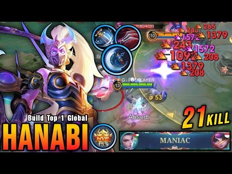 21 Kills + MANIAC!! MVP 15.9 Points Hanabi Brutal Critical DMG - Build Top 1 Global Hanabi ~ MLBB